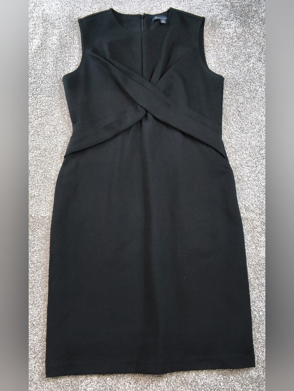 BROOKS BROTHERS Solid Black Ponte Stretch Pleated Sheath Dress Size 6P